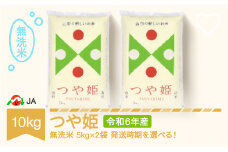 米 コメ 10kg 5kg×2 つや姫 無洗米 令和6年産 2025年8月上旬 ja-tsmxb10-8a