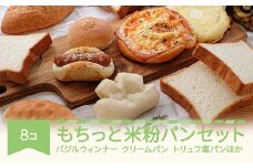 パン 米粉 もちっと米粉パン 食べ比べ 8個セット 冷凍 お米のめぐみ穂たる ht-kpstx8
