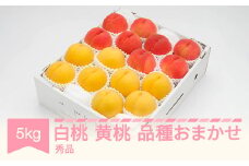【先行予約】白桃＆有袋黄桃 秀品 品種おまかせ 化粧箱入り 約5kg 令和七年産 2025年産 山形県産 果物 送料無料 ns-mohot5