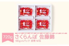 先行予約 さくらんぼ 佐藤錦 赤秀 M玉180g×4パック 2026年産 令和8年産 山形県産 mm-snpmx800