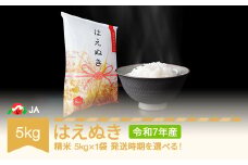 【先行予約】新米 米 5kg はえぬき 精米 令和7年産 2026年3月下旬 ja-haxxa5-s3c