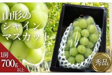 【2025年9月～10月発送分先行受付】「秀品」山形のぶどう（シャインマスカット）700g以上×1房_H064(R7)