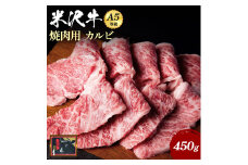 「A5ランク」米沢牛カルビ焼肉用450g_B032