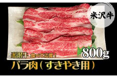 【食べて応援！】「A5ランク」米沢牛バラ肉すき焼き用800g_B074