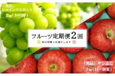 【2025年発送】【定期便2回】山形旬の果物2選（シャインマスカット/りんご）_H183(R7)