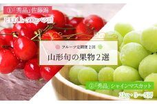 【2025年6月・9月～10月発送分先行受付】【定期便2回】山形旬の果物2選（佐藤錦/シャインマスカット）_H180(R7)