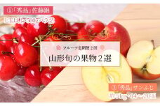 【2025年6月・12月発送分先行受付】【定期便2回】山形旬の果物2選（佐藤錦/りんご）_H181(R7)