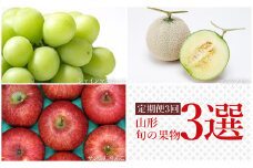 【2025年8月～12月発送】【定期便3回】山形旬の果物3選（メロン/シャインマスカット/りんご）_H238(R7)
