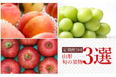 【2025年8月～12月発送】【定期便3回】山形旬の果物3選（桃/シャインマスカット/りんご）_H239(R7)