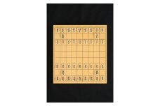 07-21-005　将棋駒と将棋盤のセット(御蔵島ツゲ・彫り駒、1寸盤)