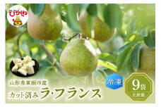【瞬間冷凍】東根市産 カット済み ラフランス 100g×9袋入り 東根市 山形県 化粧箱 東根農産センター提供　hi004-hi027-059r