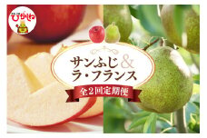 【2025年 先行予約】 洋なし「ラ・フランス」＆りんご「サンふじ」　全２回定期便 (2025年11月スタート) 山形県 東根市 hi026-022-1