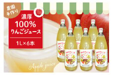 100％りんごジュース 1L 6本セット 山形県 東根市 hi037-007