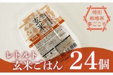 レトルトパック 「特別栽培米 夢ごこち 玄米ごはん」 160g×24パック 『(株)黒澤ファーム』 米 玄米 ご飯 レトルト 保存食 非常食 備蓄 防災 山形県 南陽市 [2328]