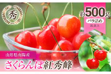 【令和6年産先行予約】 さくらんぼ 「紅秀峰」 約500g (秀 2L以上) バラ詰め 《令和6年6月下旬～発送》 『生産者おまかせ』 サクランボ 果物 フルーツ 産地直送 生産農家直送 山形県 南陽市 [892]
