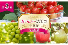 【令和7年産先行予約】 《定期便3回》 おいしいくだもの定期便 『最上屋』 旬 果物 フルーツ 定期便 食べ比べ さくらんぼ ぶどう 西洋梨 洋なし りんご 佐藤錦 シャインマスカット ラ・フランス ふじ 山形県 南陽市 [995-R7]