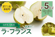 【令和7年産先行予約】 〈訳あり品 家庭用〉 ラ・フランス 約5kg 《令和7年11月中旬～発送》 『寿農園』 洋梨 梨 なし ナシ フルーツ 果物 山形県 南陽市 [1056]