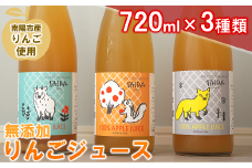 果汁100％ 無添加りんごジュース 3本 (720ml×3種類) 《令和7年1月上旬～発送》 『平農園』 リンゴ ジュース 生産農家直送 飲み比べ 山形県 南陽市 [1651]