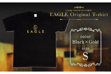 EAGLE Original T-shirt ブラック×ゴールド Sサイズ 『Lounge EAGLE』 山形県 南陽市 [1765-1]