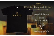 EAGLE Original T-shirt ブラック×ゴールド Mサイズ 『Lounge EAGLE』 山形県 南陽市 [1765-2]