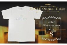 EAGLE Original T-shirt ホワイト×オーロラ Sサイズ 『Lounge EAGLE』 山形県 南陽市 [1767-1]