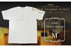 EAGLE Original T-shirt ホワイト×オーロラ Mサイズ 『Lounge EAGLE』 山形県 南陽市 [1767-2]