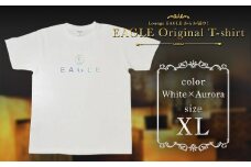 EAGLE Original T-shirt ホワイト×オーロラ XLサイズ 『Lounge EAGLE』 山形県 南陽市 [1767-4]