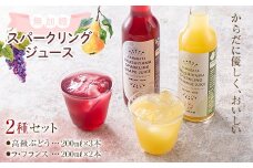 果樹園生まれの 無加糖スパークリングジュース 「高級ぶどう + ラ･フランス」 2種 各200ml 計5本セット 『漆山果樹園』 山形県 南陽市 [1851]