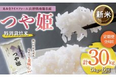 【令和7年産 新米 先行予約】 【金賞受賞農家】 《定期便6回》 特別栽培米 つや姫 5kg×6か月 《令和7年10月上旬～発送》 『あおきライスファーム』 山形南陽産 米 白米 精米 ご飯 農家直送 山形県 南陽市 [1608-R7]