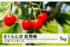 《先行予約》2025年 山形県産 さくらんぼ 紅秀峰 バラ詰（パック）1kg 秀 L～2L サクランボ フルーツ 果物 F21A-346