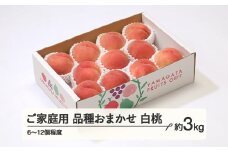 もも 桃 品種おまかせ 白桃 ご家庭用 約3kg(6~12個程度)  2025年産 山形県産 ※沖縄・離島への配送不可 tf-moywm3