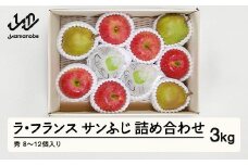 【先行予約】 《10月以降寄附額改定予定》 山形県産 ラ・フランス サンふじ 詰合せ 3kg (8~12個入り) 10月以降値上げ 値上げ nf-fslrs3