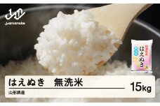 米 はえぬき 無洗米 15kg 令和6年産 2024年産 山形県産 tf-hamxb15