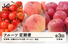 【先行予約】【定期便】フルーツ定期便 全3回 さくらんぼ 紅秀峰 白桃 リンゴ りんご 林檎 サンふじ tf-ft3shr