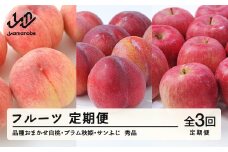 【先行予約】【フルーツ定期便】品種おまかせ白桃・プラム秋姫・サンふじ 秀品 全3回 tf-ft3hpr