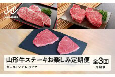 山形牛  定期便 山形牛ステーキお楽しみ定期便(全3回)  冷凍  セット ステーキ サーロイン ヒレ ランプ  高橋畜産 tc-tkygt3