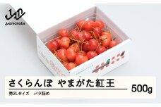 《先行予約》 さくらんぼ 紅王 秀2Lサイズ 500g バラ詰め 2026年産 令和8年産 山形県産 ns-ybs2b500