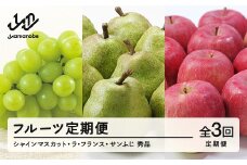 【先行予約】【フルーツ定期便】シャインマスカット ラ・フランス サンふじ 秀品 全3回 ブドウ 葡萄 洋梨 梨 リンゴ りんご 送料無料 tf-ft3blr