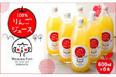 「サンふじ」100％ジュース　600ml×6本
