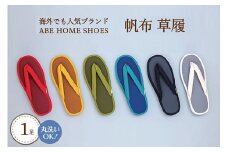 ☆ブルー・Lサイズ☆　帆布草履１足