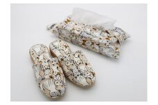 【Sサイズ・ベージュ】かわいい猫柄のスリッパ♪　にゃんセット（スリッパ1足、ティッシュカバー1枚セット）						