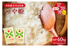 【令和6年産米】※2025年2月中旬スタート※ 特別栽培米 つや姫60kg（10kg×6ヶ月）定期便 山形県産 【JAさがえ西村山】