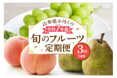 【計3回お届け（シャインマスカット入り）】令和7年産 山形県かほくの旬のフルーツ定期便【かほくらし社】