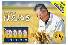 【令和7年産米】2026年5月上旬発送 はえぬき20kg（5kg×4袋） 山形県産 【米comeかほく協同組合】 ka024-003d-r7-051