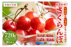 【令和8年産】おまかせさくらんぼ「佐藤錦or紅秀峰」秀Ｌ以上 720g （180gフードパック×4パック）【JAさがえ西村山】 ka008-111e