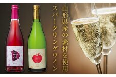 FYN6-108 月山山麓 シードルスパークリング＆ロゼスパークリング ワインセット ライトボディ 山形県 西川町