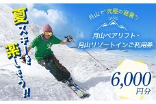 FYN9-392 山形県西川町 月山リゾート・スキー場で使える 月山観光開発利用券 6000円分