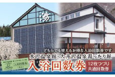 FYN9-449 水沢温泉館 大井沢温泉館共通回数券(12回分)