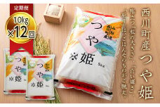 FYN9-876 【定期便12回】山形県 西川町産 無洗米 つや姫 10kg(5kg×2)×12回 米 精米 米 こめ つやひめ 甘み ブランド米 旨み 白米 節水 時短 月山