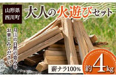 FYN9-539 大人の火遊びセット 薪 約4kg (ナラ 楢 100％) キャンプ アウトドア 乾燥薪 焚火 ソロキャンプ